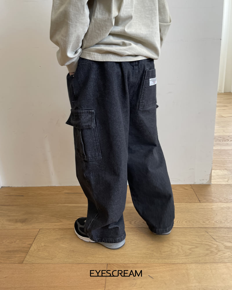Little Foxx – Black Cargo Denim Pants