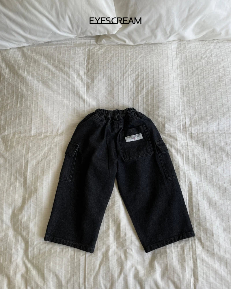 Little Foxx – Black Cargo Denim Pants
