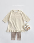 Buttoned Frill One-piece