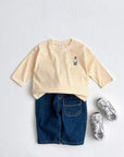 Stripe Bear Embroidery Tee find Stylish Fashion for Little People- at Little Foxx Concept Store