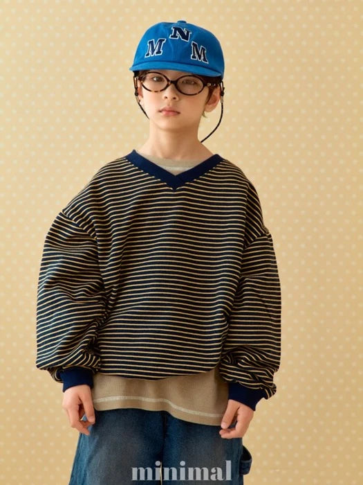 Stripe V Neck Sweatshirt_byLittleFox_jetztvorbestellen