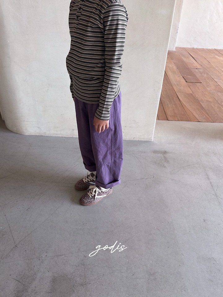 Little Foxx – Striped Rib Button Tee