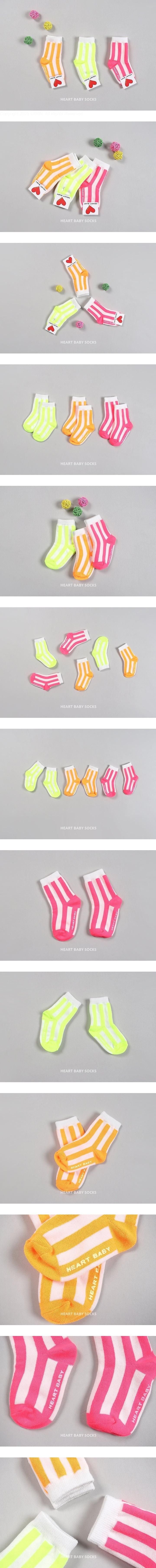Little Foxx – Fluorescent Striped Socks (Set of 3)