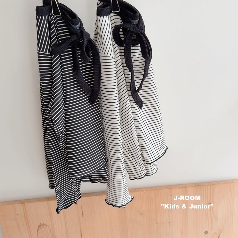 Little Foxx – Ribbon Strap Striped Tee
