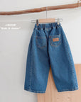 Little Foxx – Side Pleats Wide Denim Pants