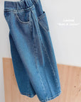 Little Foxx – Side Pleats Wide Denim Pants