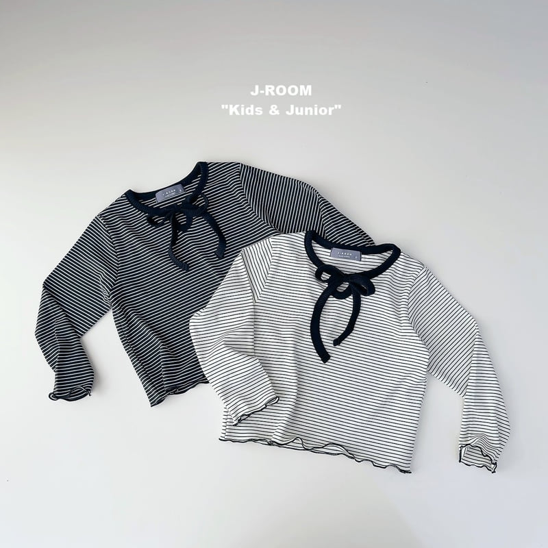 Little Foxx – Ribbon Strap Striped Tee