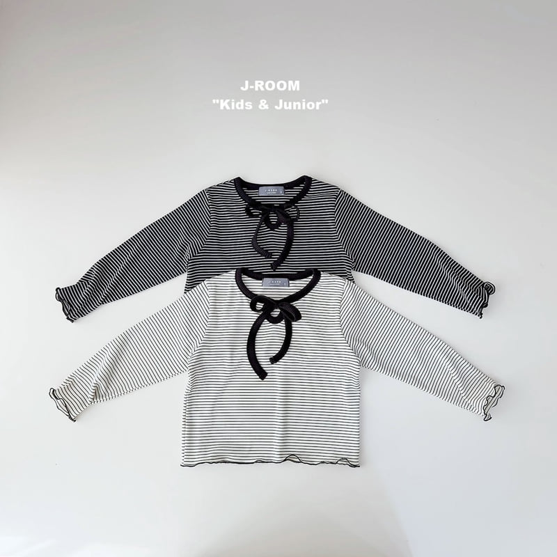 Little Foxx – Ribbon Strap Striped Tee