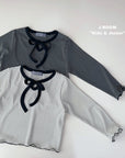 Little Foxx – Ribbon Strap Striped Tee