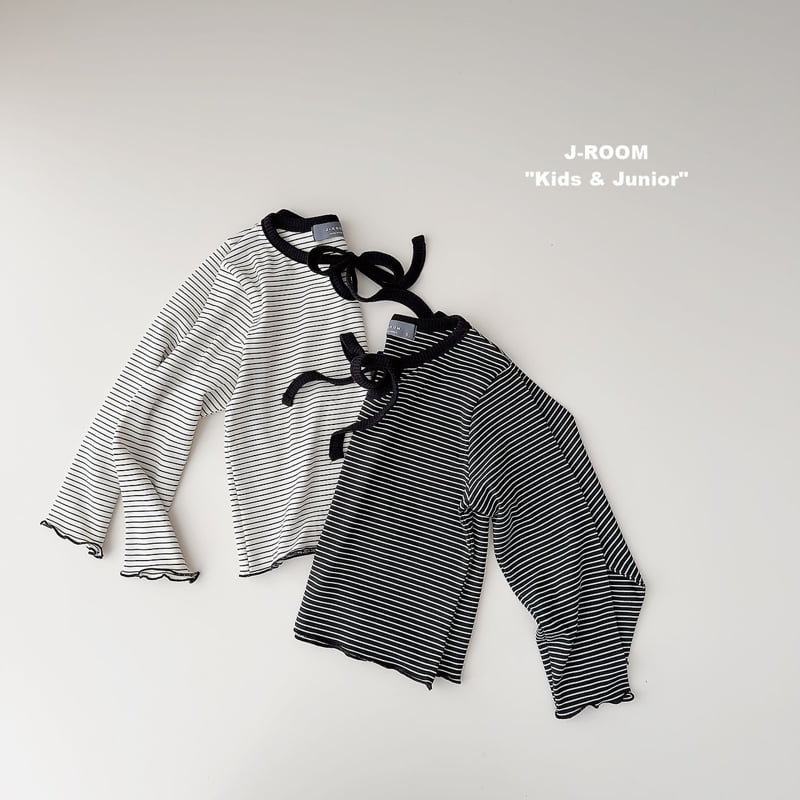 Little Foxx – Ribbon Strap Striped Tee