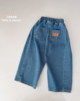 Little Foxx – Side Pleats Wide Denim Pants