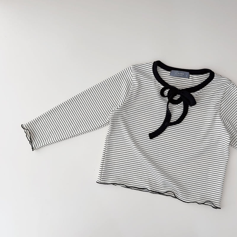 Little Foxx – Ribbon Strap Striped Tee