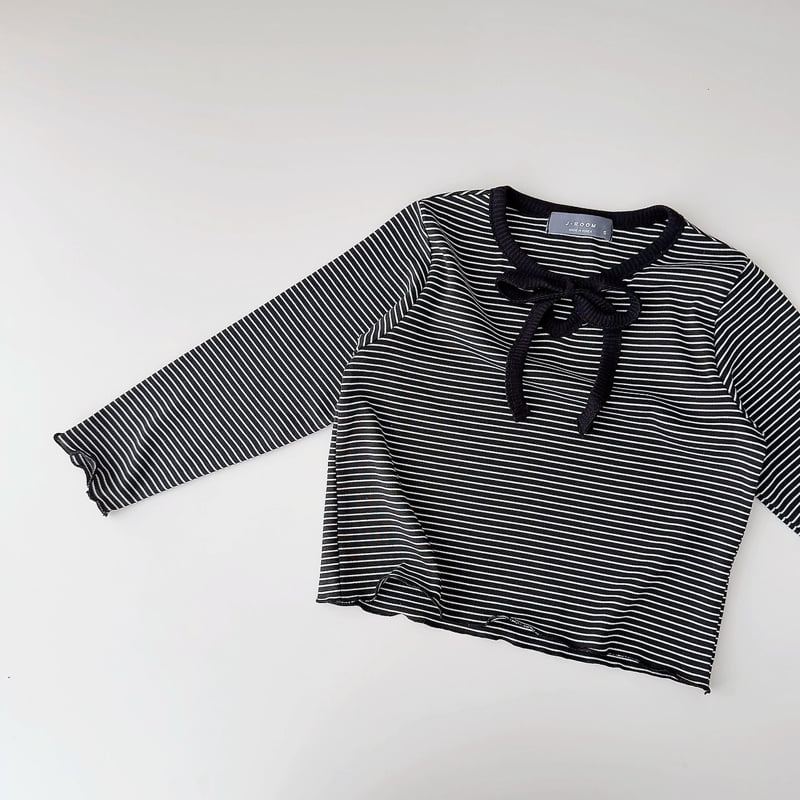 Little Foxx – Ribbon Strap Striped Tee