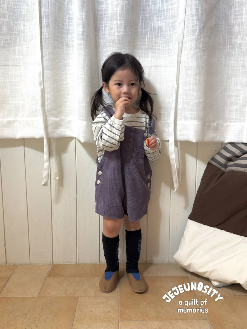 Little Foxx – Golden Berry Short Overalls
