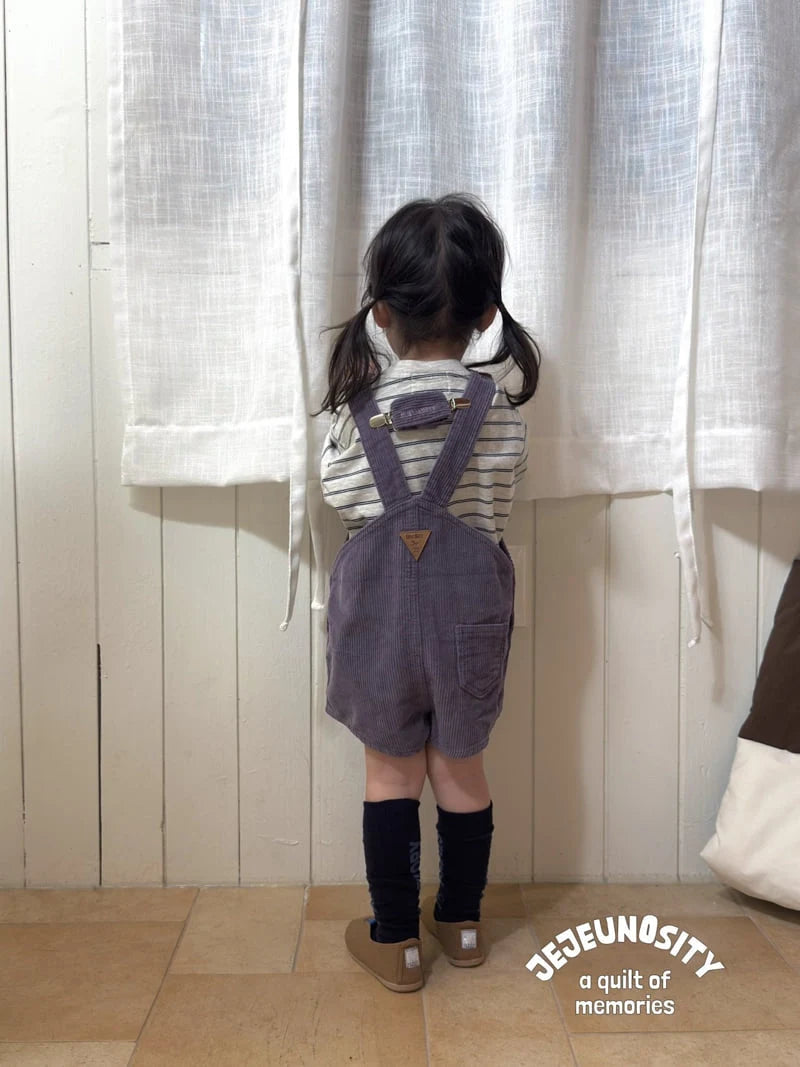 Little Foxx – Golden Berry Short Overalls