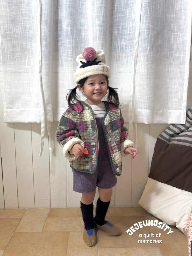 Little Foxx – Golden Berry Short Overalls