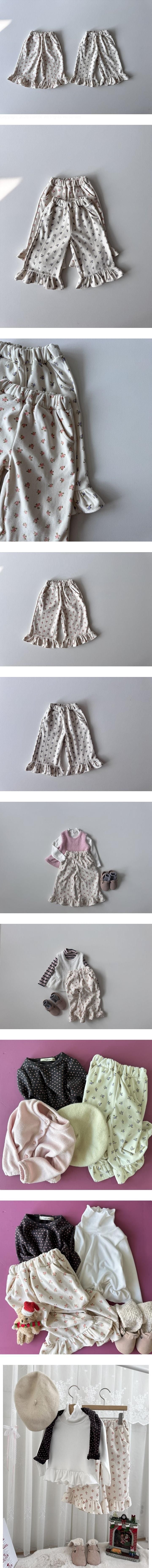 Little Foxx – Peach Flower Frill Pants