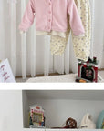 Little Foxx – Heart Button Terry Fleeced Cardigan
