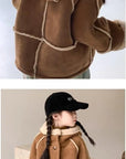 Little Foxx – Camel Hooded Shearling Jacket