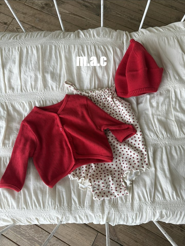 Little Foxx – Strawberry Eyelet Cardigan Set