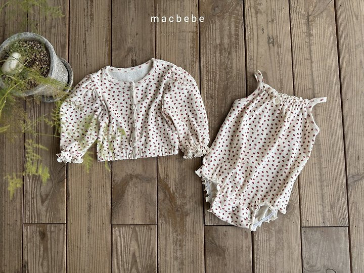 Little Foxx – Strawberry Eyelet Cardigan Set