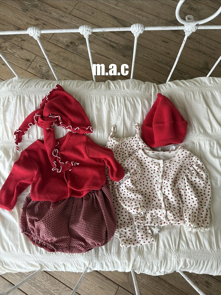 Little Foxx – Strawberry Eyelet Cardigan Set