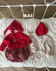 Little Foxx – Strawberry Eyelet Cardigan Set