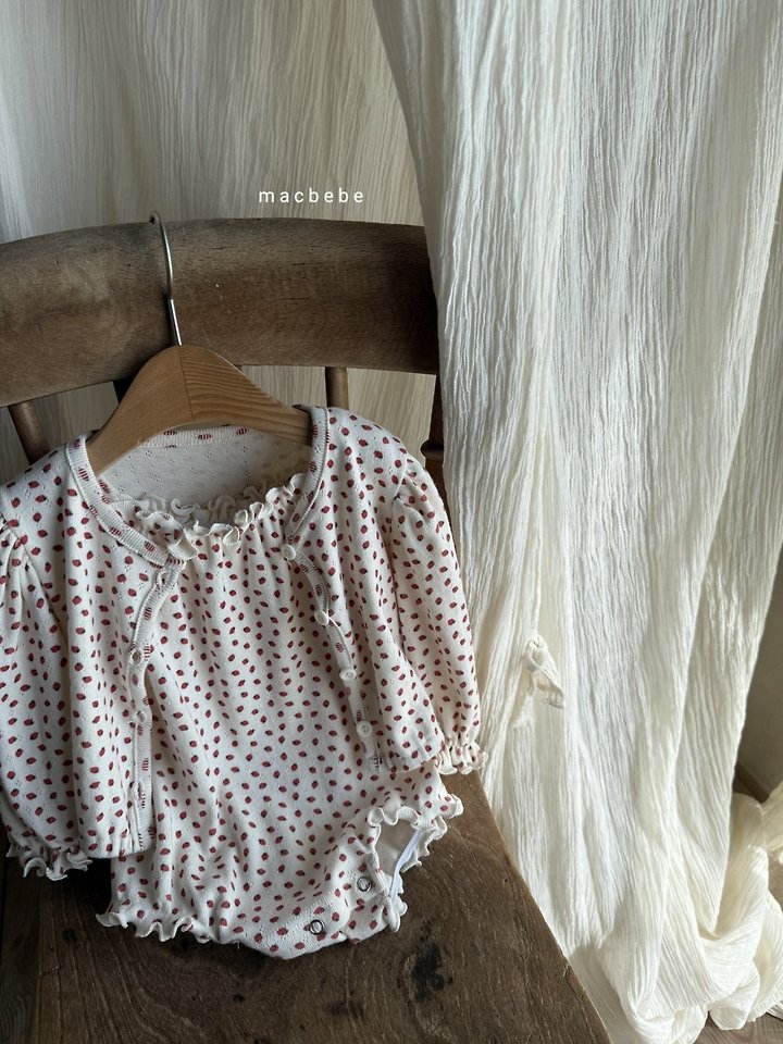 Little Foxx – Strawberry Eyelet Cardigan Set