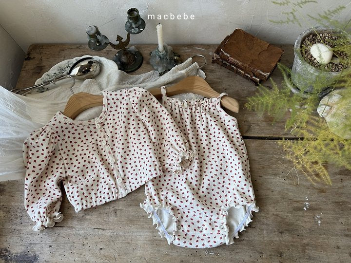 Little Foxx – Strawberry Eyelet Cardigan Set