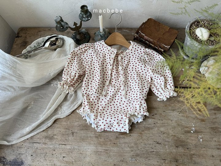 Little Foxx – Strawberry Eyelet Cardigan Set
