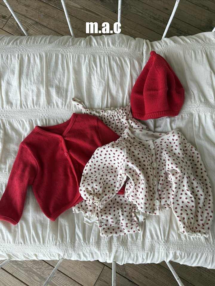 Little Foxx – Strawberry Eyelet Cardigan Set