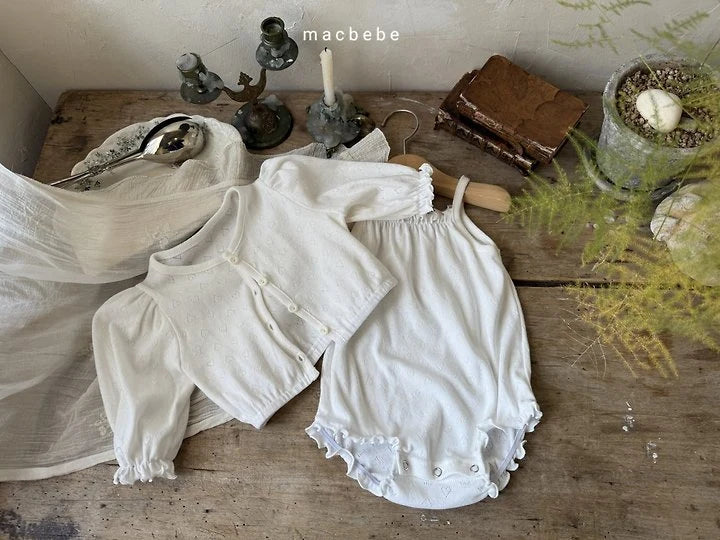 Little Foxx – Heart Eyelet Cardigan Set