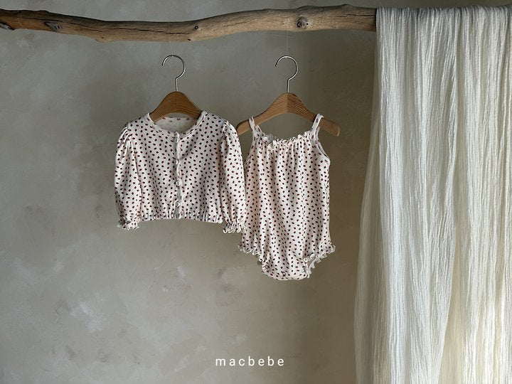 Little Foxx – Strawberry Eyelet Cardigan Set