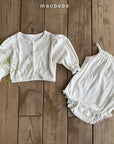 Little Foxx – Heart Eyelet Cardigan Set