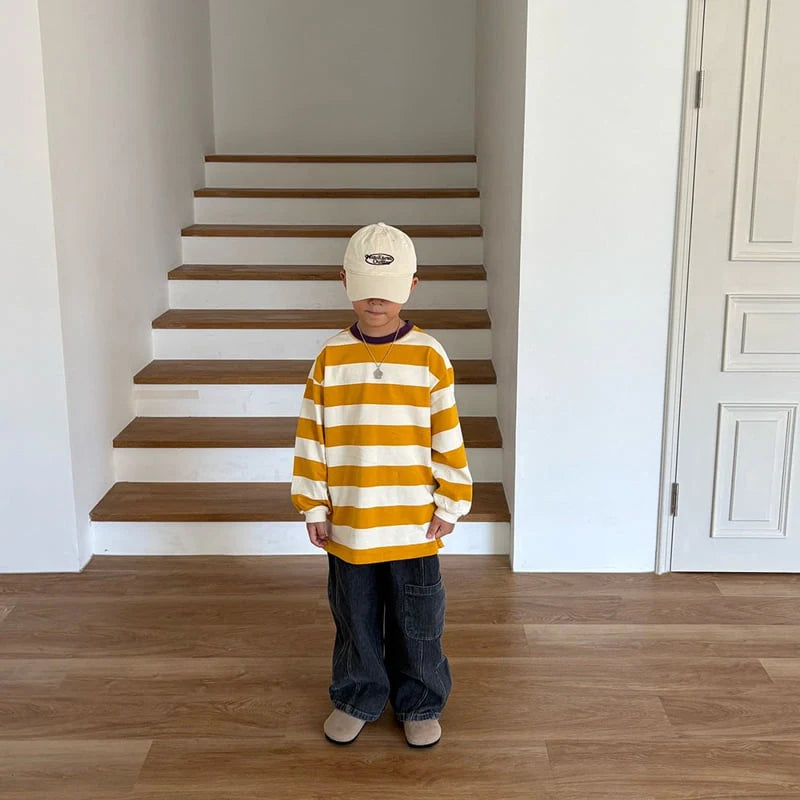 Little Foxx – Milk Colorblock Striped Tee