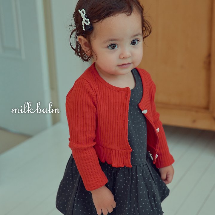 Little Foxx – Heart Ribbed Cardigan Set