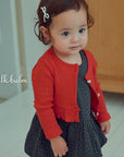 Little Foxx – Heart Ribbed Cardigan Set