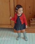 Little Foxx – Heart Ribbed Cardigan Set