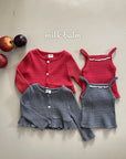 Little Foxx – Heart Ribbed Cardigan Set