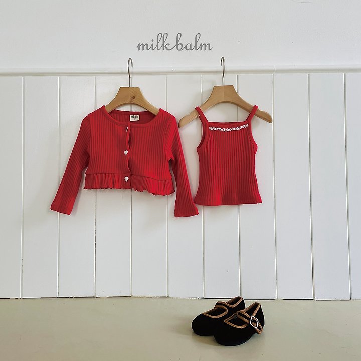Little Foxx – Heart Ribbed Cardigan Set