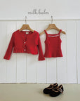 Little Foxx – Heart Ribbed Cardigan Set