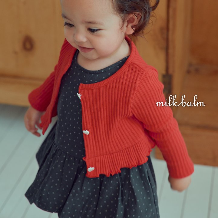 Little Foxx – Heart Ribbed Cardigan Set