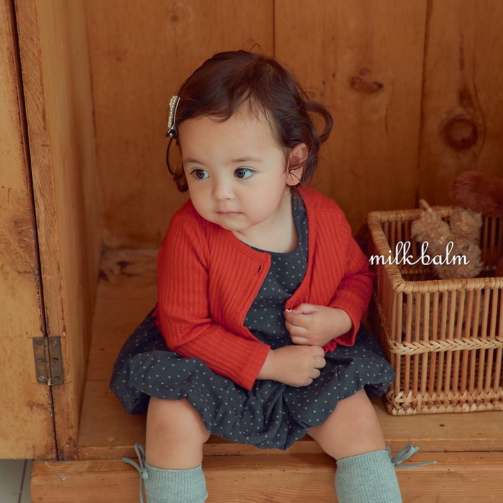 Little Foxx – Heart Ribbed Cardigan Set