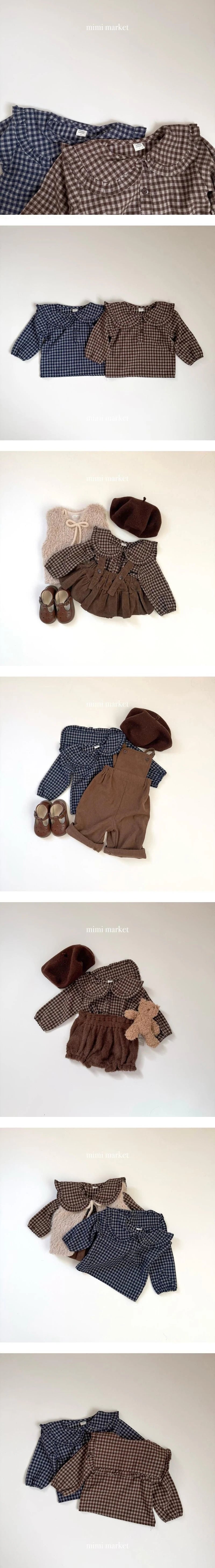 Little Foxx – Check Frill Collar Blouse