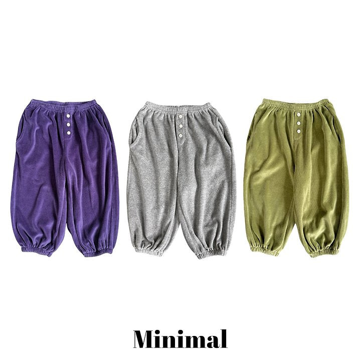 Little Foxx – Velour Button Jogger Pants