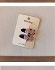 Little Foxx – Flower Velvet Snap Hair Pin Set