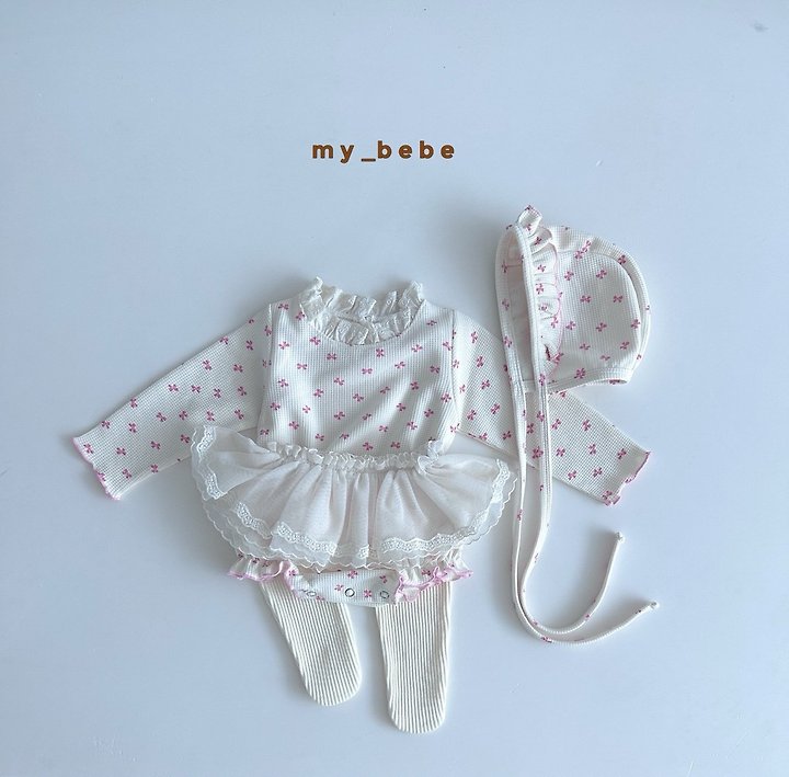 Little Foxx – Waffle Lace Suit (Bonnet Set)