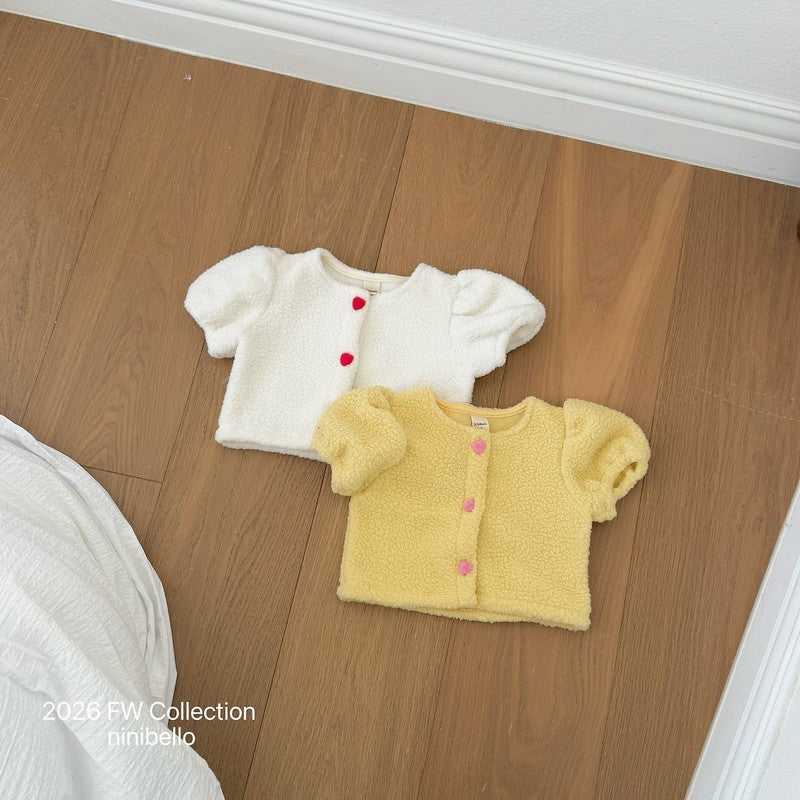 Little Foxx – Meringue Heart Short-sleeve Cardigan