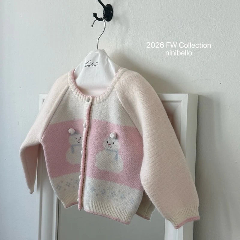 Snowman Knit Cardigan – Strickjacke für Kinder, Made in Korea