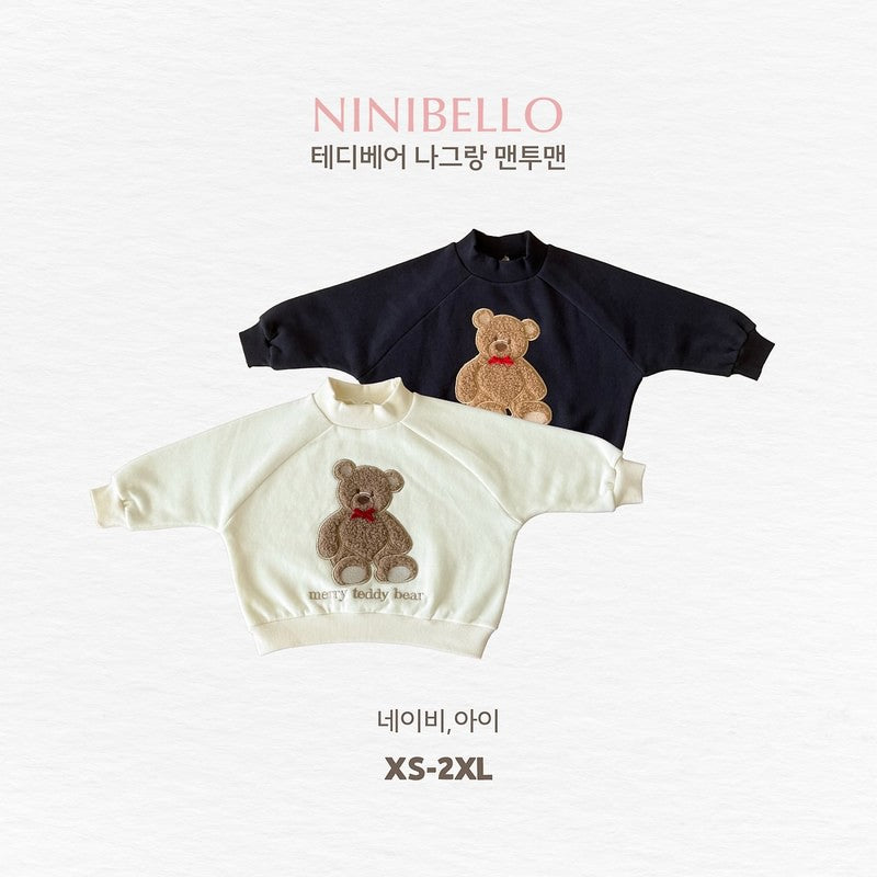 Teddy Bear Raglan Sweatshirt – Sweatshirt für Kinder von Ninibello, Made in Korea